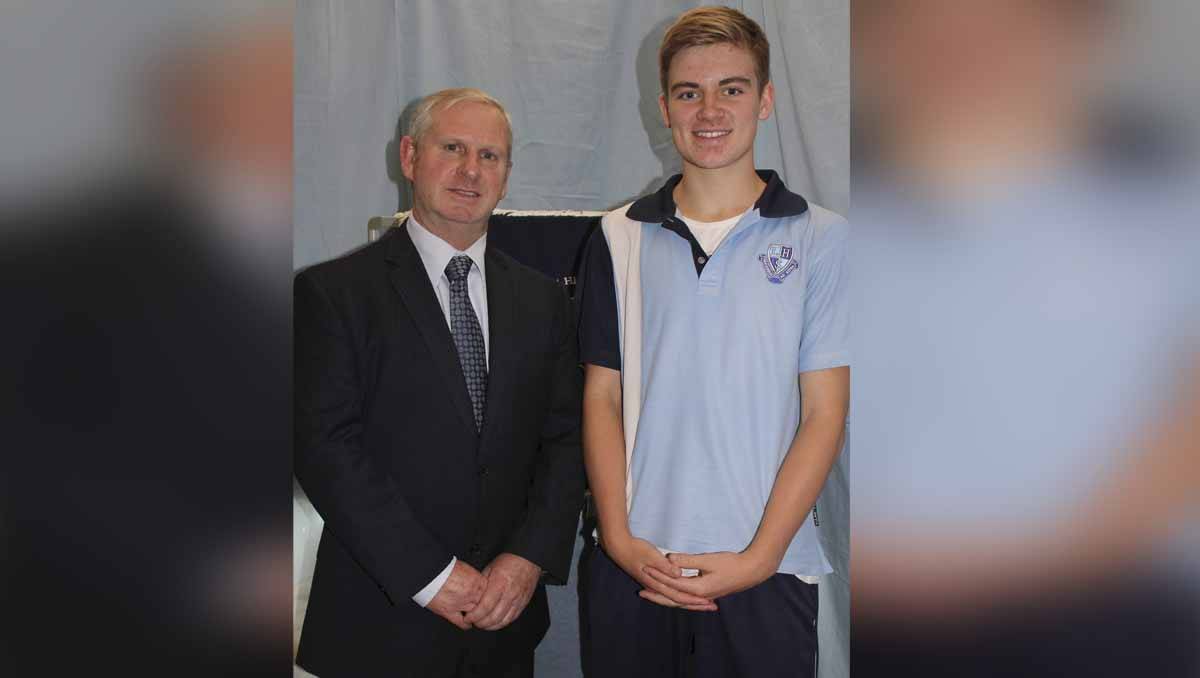 LHS- THALES AUSTRALIA AWARD: Year 10 Bryce Altman presented by David Forbes.