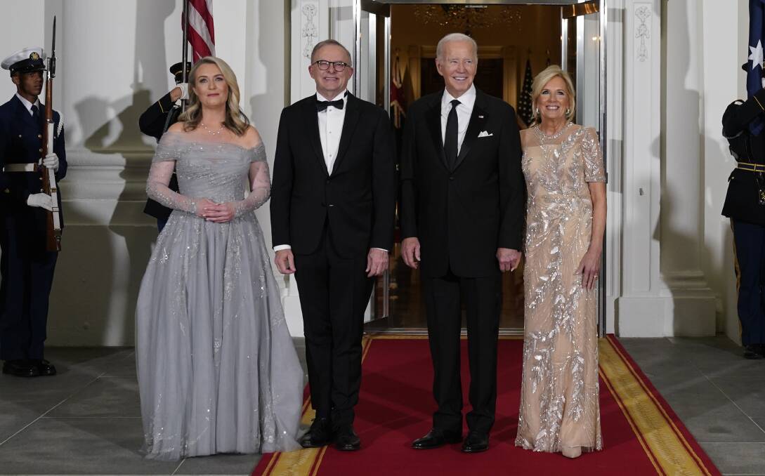 Jodie Haydon, Anthony Albanese, Joe Biden and Jill Biden at The White House (from left to right). Picture by Jacquelyn Martin/AP Photo