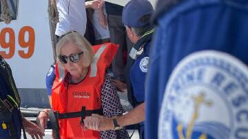 Members of a Port Macquarie Probus club were on their Christmas cruise when they were told there was an issue with the Port Venture. Picture supplied by Marine Rescue Port Macquarie 