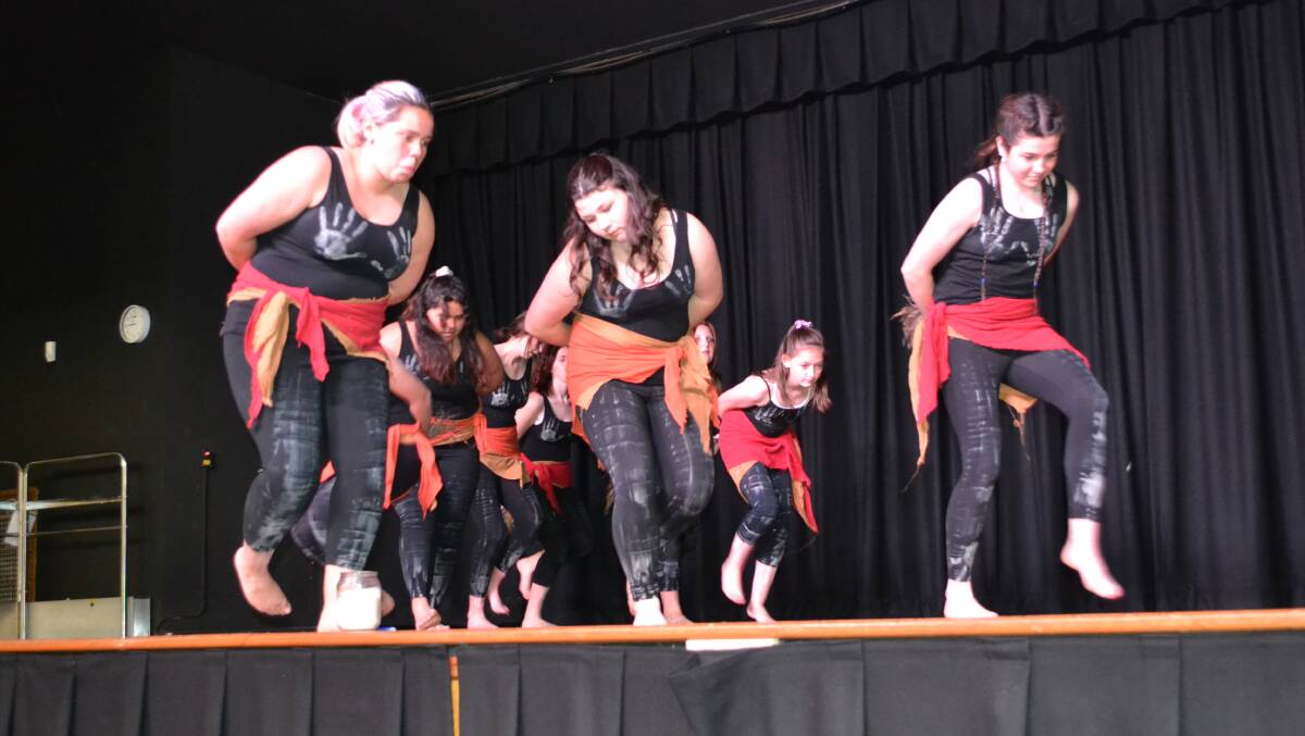 Students performing at the special assembly to mark the beginning of reconciliation week. Picture supplied. 