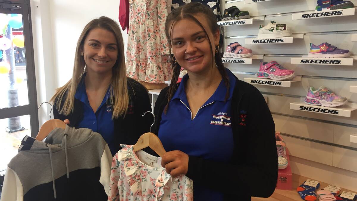 Lithgow KIDSwear and Embroidery employees, Briah Green and Mallory Ward. Picture by Reidun Berntsen
