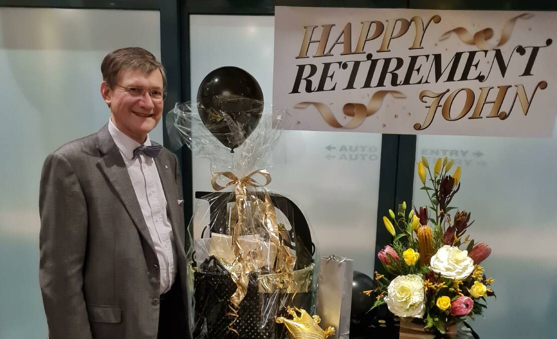 Professor John Dearin at his retirement celebration. Picture supplied. 