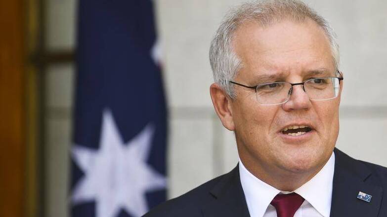 Former prime minister Scott Morrison after his first talk with President Biden. Picture via AAP