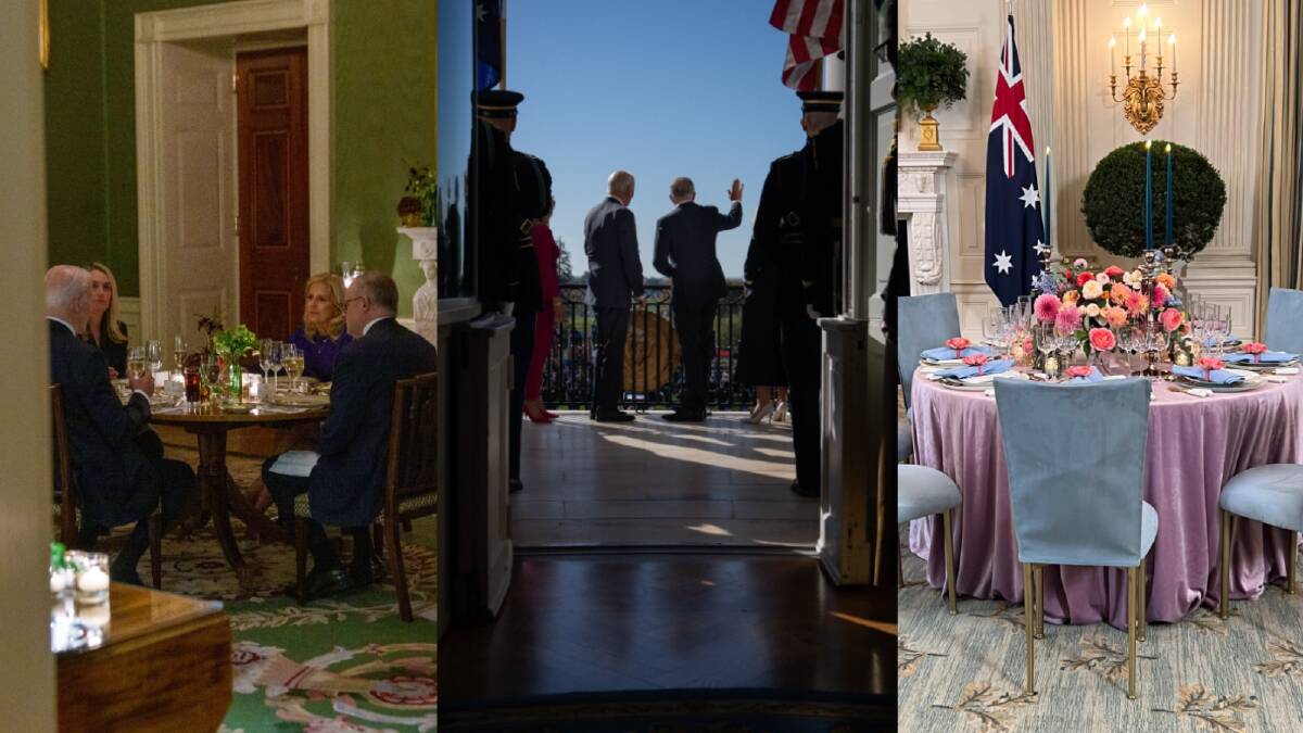 Photos from prime minister Anthony Albanese's visit to the White House. Picture via X/Emily Goodin