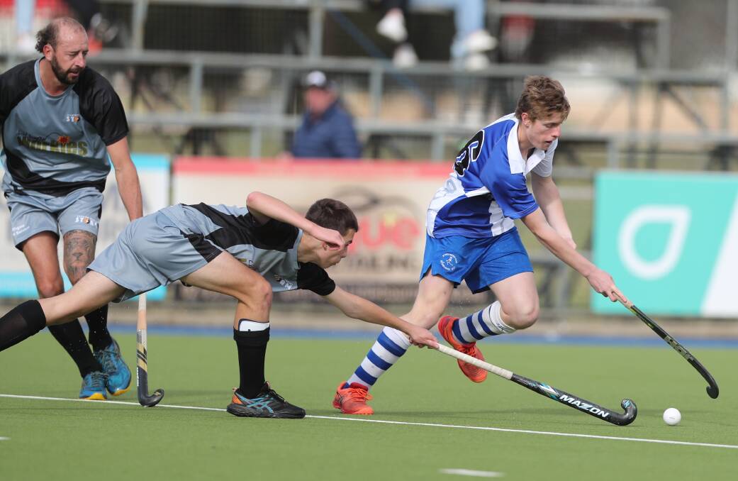 HOME WIN: St Pat's defeated Lithgow Storm 3-1 in Central West Premier League Hockey men's action on Saturday. Photos: PHIL BLATCH
