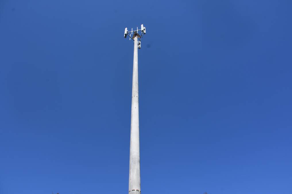 The mobile tower is located on private property. 