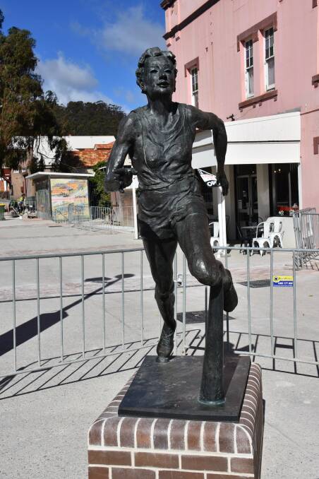 The Marjorie Jackson statue returned to Cook Street Plaza. Picture: CIARA BASTOW