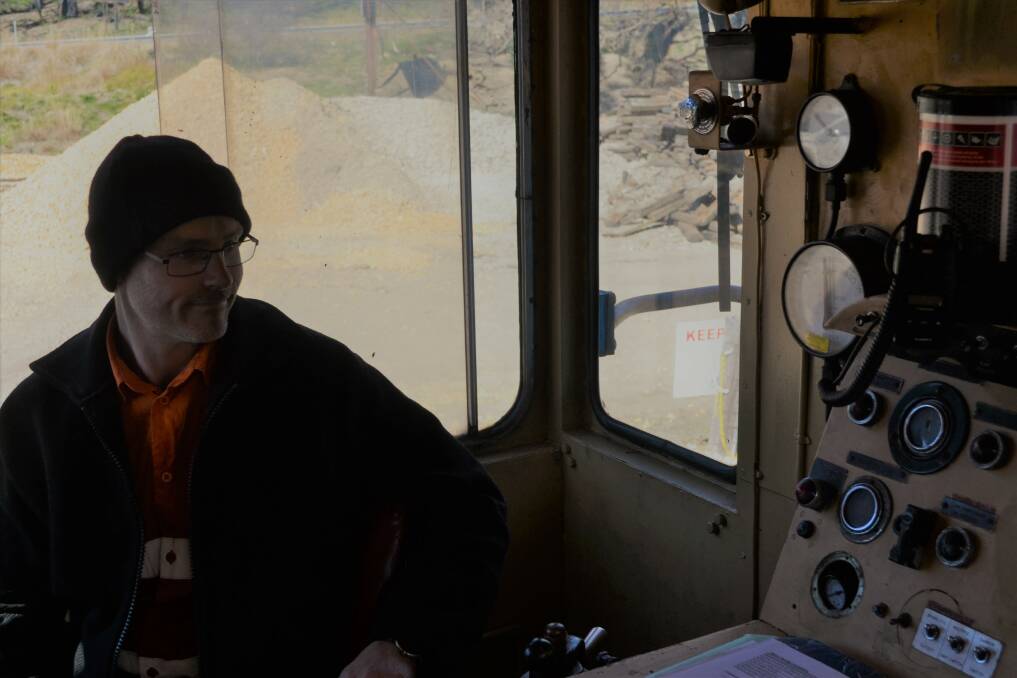 Garth Schwartz drove the locomotive into the station for the special event. Picture: CIARA BASTOW 