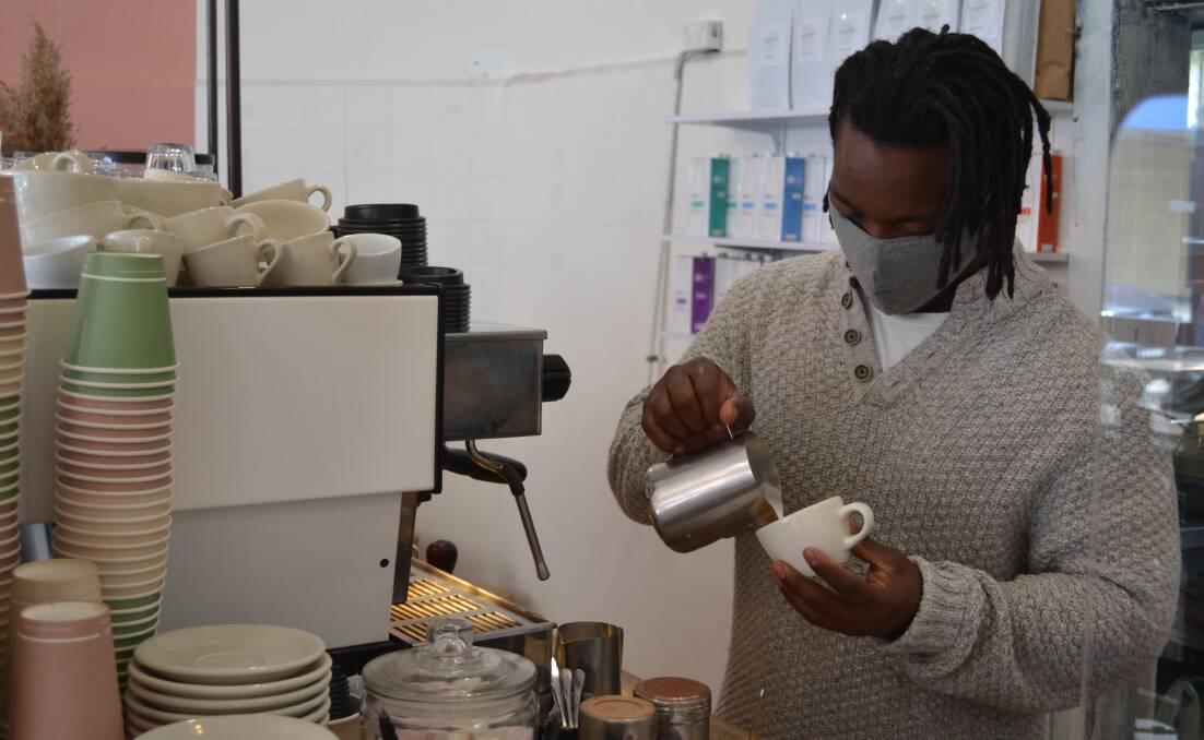 WORKING MAN: Jacques Seliscar makes one of his delicious coffees for the customers. Picture: CIARA BASTOW 