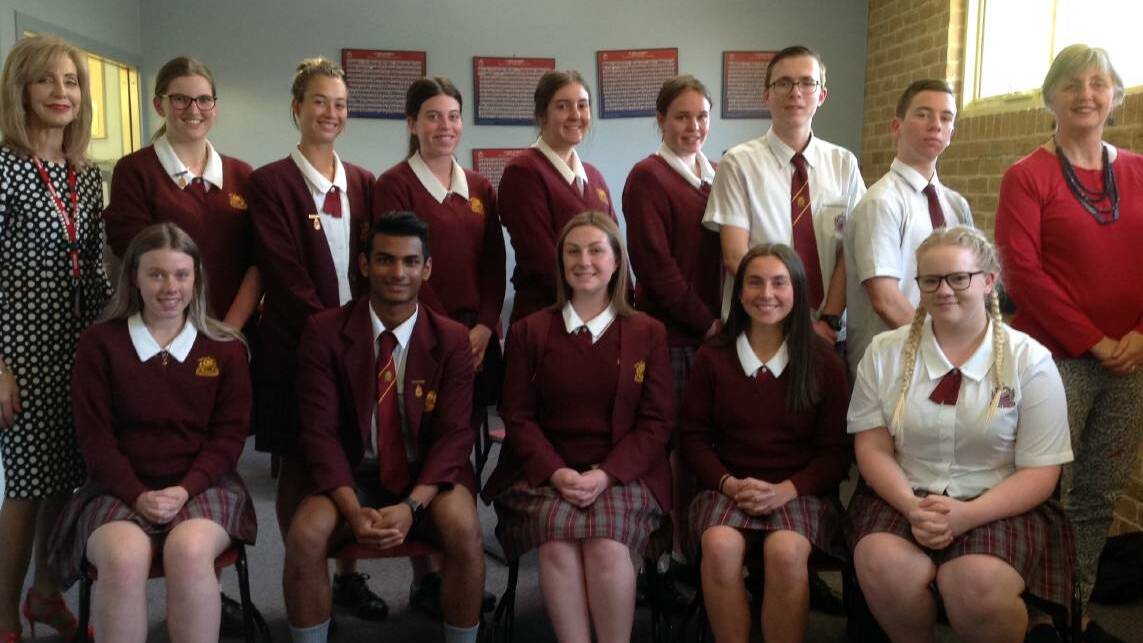 Councillor Maree Statham with La Salle Captains including Kiran Gajula (second from the left). 