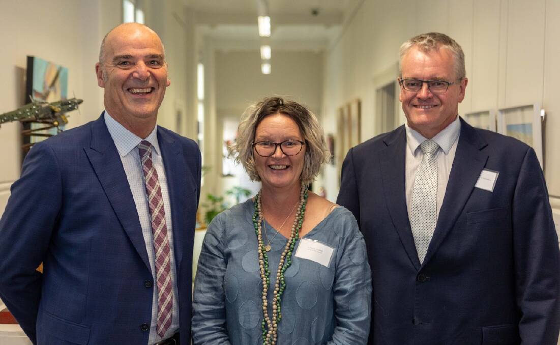 WORKING: Council general manager Craig Butler, councillor Deanna Goodsell and Chamber of Commerce Peter Pilbeam. Picture: SUPPLIED 