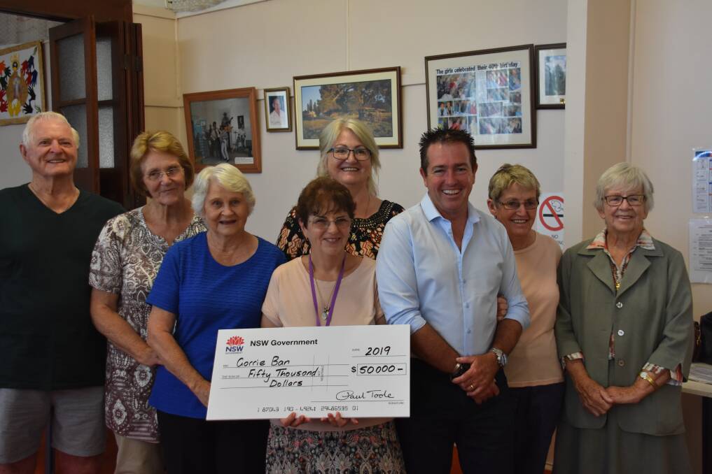 UPGRADE: Gorrie Ban volunteers with MP Paul Toole and a cheque for $50,000. Pictures: CIARA BASTOW.