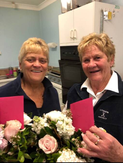VOLUNTEERS: Carol Single and Dawn Gamble have been volunteering for Lithgow Hockey Association for over 20 years. Picture: SUPPLIED. 