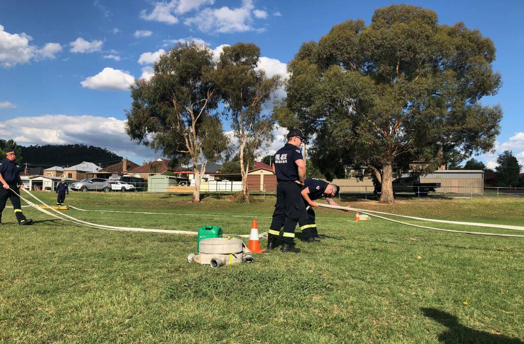 FITNESS TEST: The Lithgow and Lithgow West crew working hard. Picture: SUPPLIED. 