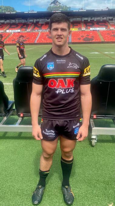 PROUD: Sam Lane all decked out in his Penrith Panthers footy gear, doing his family proud. Picture: SUPPLIED 