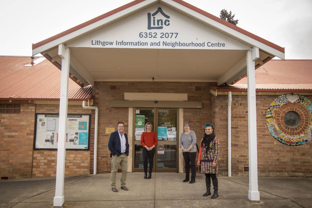 LINC: Bathurst MP Paul Toole, left, with Lydia Commins, Leanne Walding
and multicultural worker Cristina Portilla. Picture: SUPPLIED 
