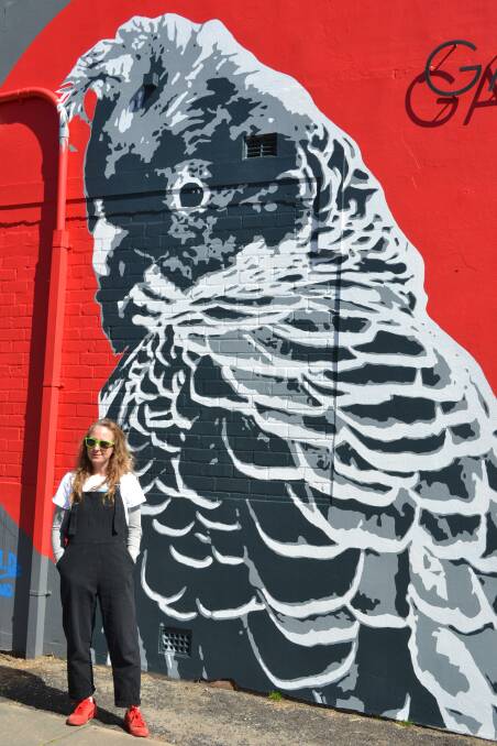 ICONIC: Mandy Schone-Salter has painted a new mural on the Gang Gang Gallery building. Photo: CIARA BASTOW 