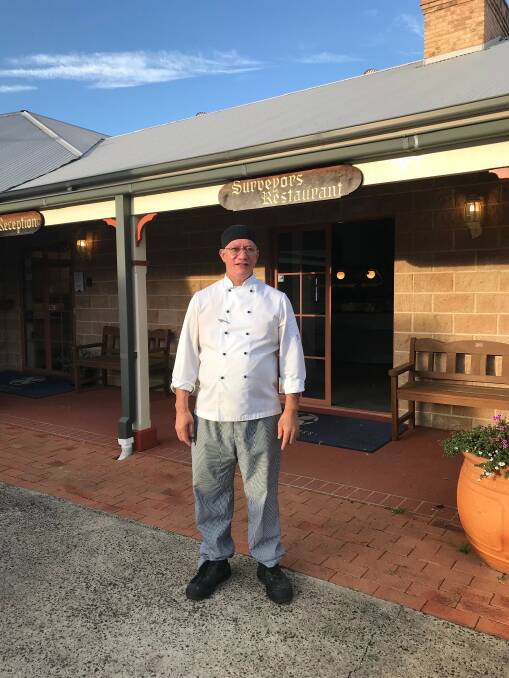 RESTAURANT: Chef Sione Teaupa standing out the front of Surveyors. 