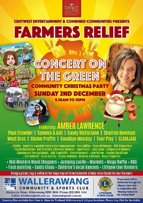 Raise money for farmers by attending a concert in Wallerawang