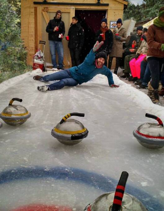 FUN: Teams can play one another on the new curling game they have set up. Pictures: SUPPLIED. 