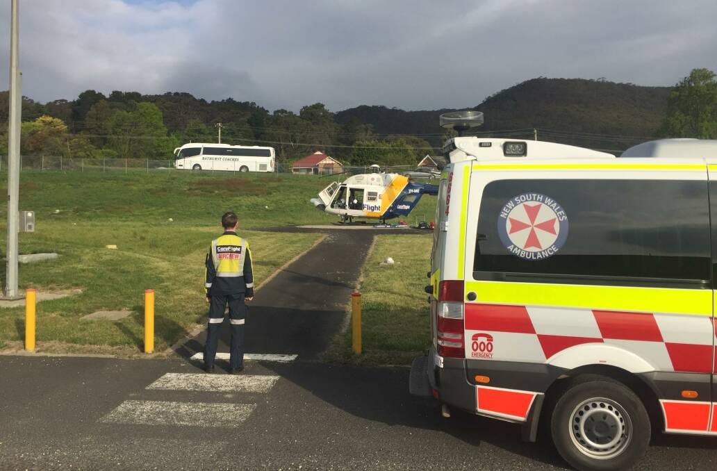 Careflight helicopter lands. Picture: SUPPLIED. 