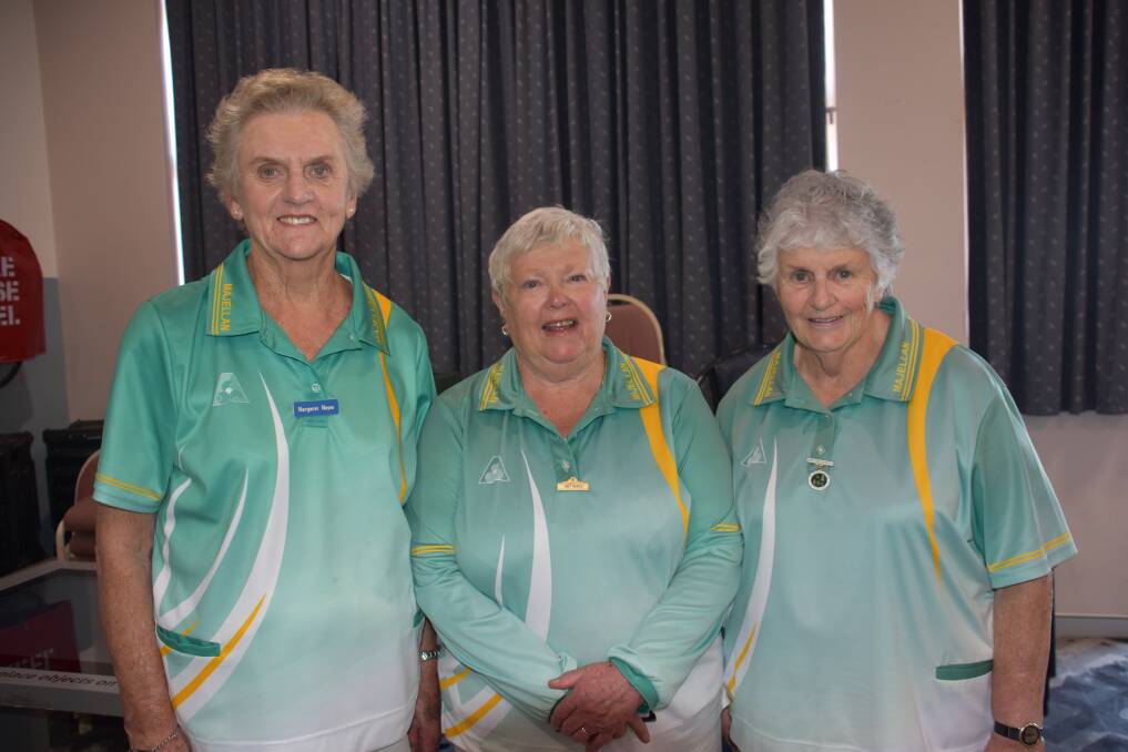 AWAY WINNERS: Margaret Hayes, Judy Davies and Jean Wild. Picture: CIARA BASTOW. 
