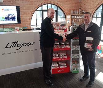 PARTNERSHIP: Lithgow City Council tourism manager Simon Francis and Ferrero Institutional Affairs Manager, Derek Lath. Picture: SUPPLIED. 