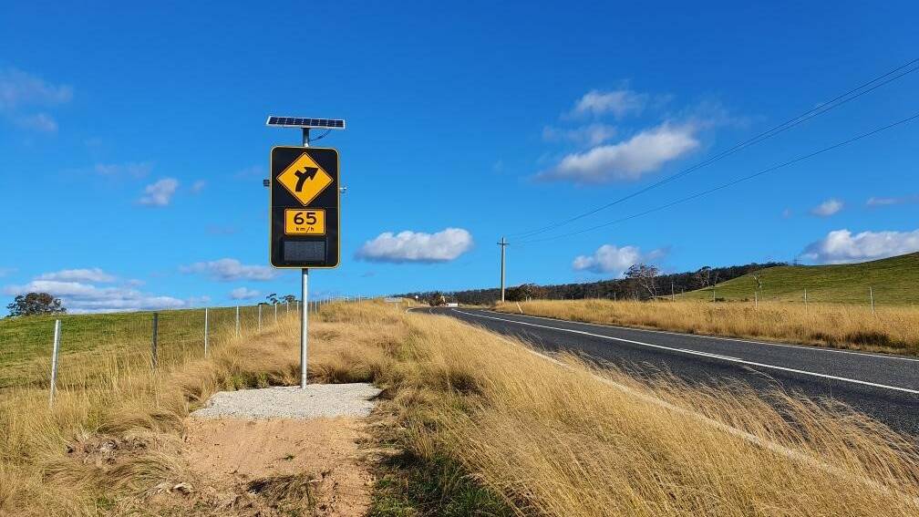 NEW: Examples of the new vehicle-activated, solar-powered signs installed on Jenolan Caves Road between Hartley and Good Forest. Picture: SUPPLIED