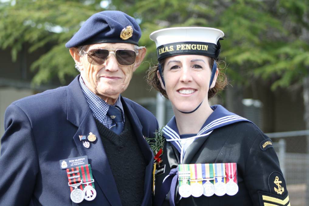 MARCH: Lithgow City RSL sub-branch president Ron Murphy with Catherine Fitzpatrick (LSMED) of HMAS Penguin. 