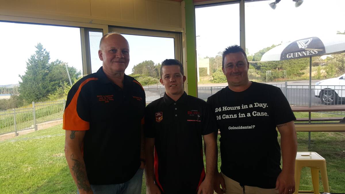 COACHES: Bears League Tag coach Greg Smith, Bears Rugby League Coach Blake Collins and Bears President Ben Spittles. Picture: SUPPLIED. 