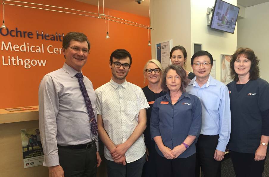 HEALTH: Professor John Dearin, receptionist Lewis Young, practice manager Jennifer Corney, receptionist Rhonda Maloney, Dr Laura McCormack, Dr Tan and nurse Wendy Dukes. Picture: KIRSTY HORTON. 
