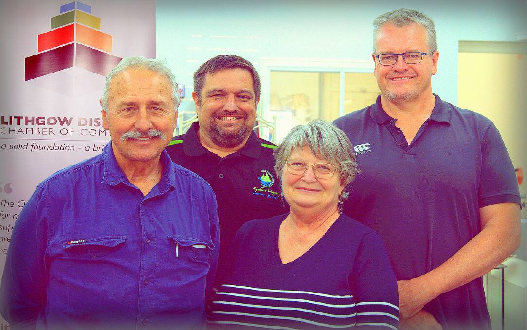 Lithgow District Chamber of Commerce Executive Committee members
L-R, Vice President - Renzo Benedet, Treasurer - Teric Joyce, Secretary - Glenda Anthes, President - Peter Pilbeam 