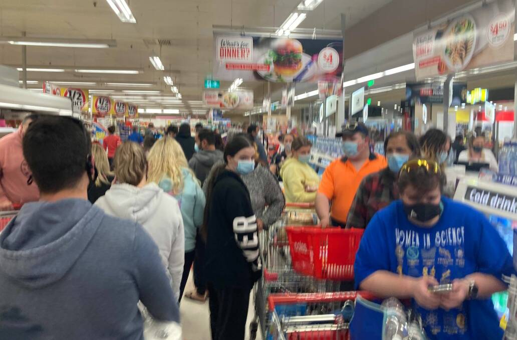 THE (C)RUSH IS ON; This was the scene of pandemonium in Coles Lithgow just 40 minutes after Saturdays lockdown announcement, like Christmas Eve on steroids. By next day sanity had returned. 