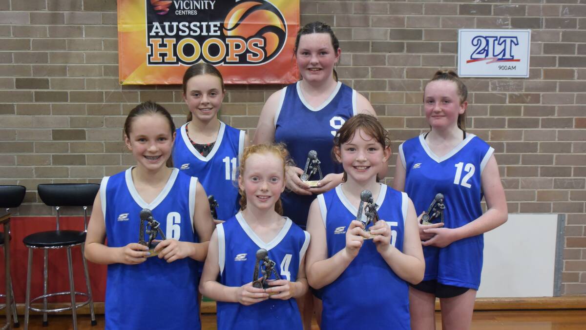 RUNNERS UP: Front- Tayah Crook, Maddie Hart, Aleese Thompson. Back- Tayla Alexander, Kyah Slattery and Mackenzie Lane. Picture: CIARA BASTOW. 
