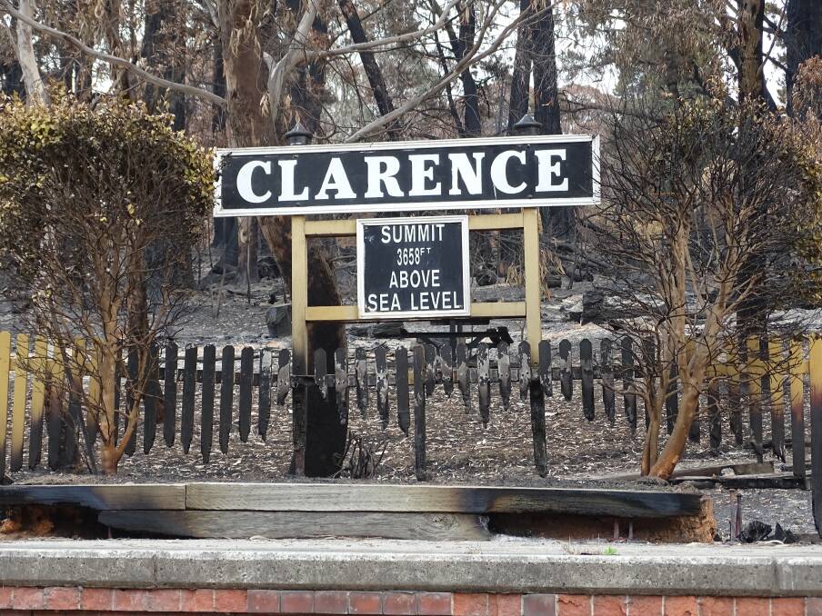 DISASTER: Clarence Station after the fire tore through the town. Photo: Cathy MacNamara 