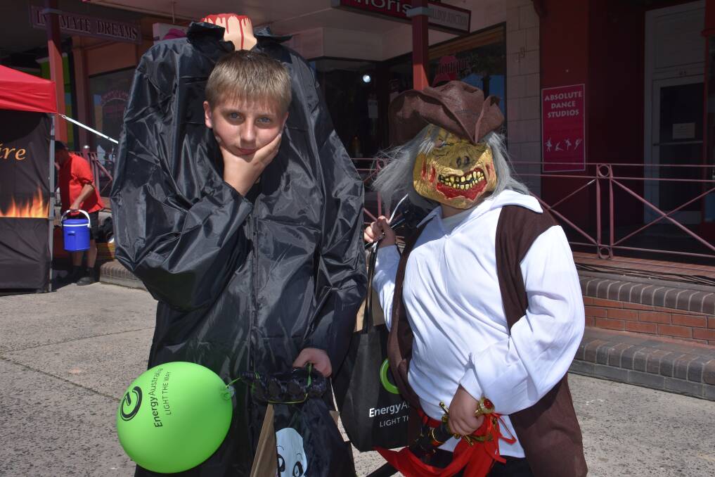 HALLOWEEN: Ben Rayner and Connor Nelson enjoyed Lithgow Halloween in 2018. Picture: CIARA BASTOW 
