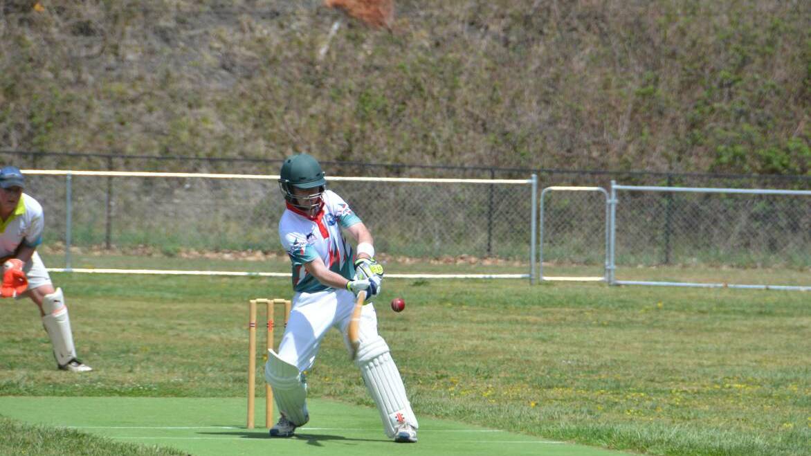 SUMMER CRICKET: Lithgow cricketers have a tough time with field conditions. Photo: LITHGOW MERCURY