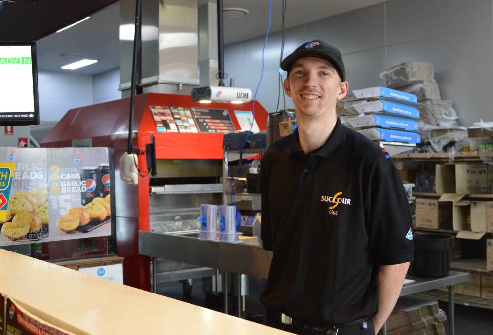 PIZZA SUCCESS: Domino's Lithgow store manager Gus Roughley named manager of the year across Australia and New Zealand stores. Photo: ALANNA TOMAZIN.