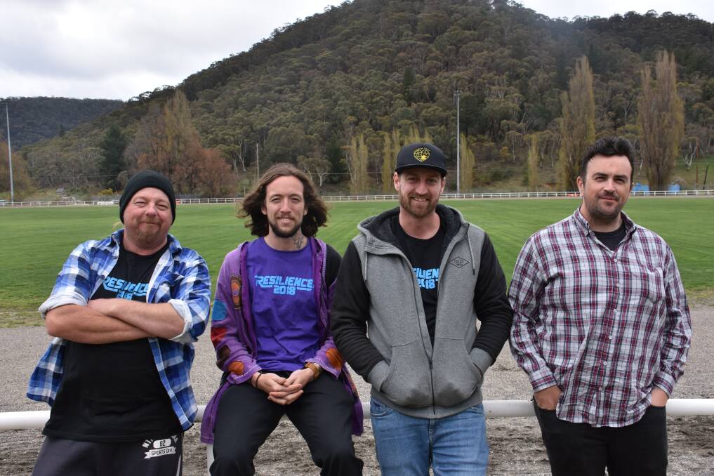 RESILIENCE ORGANISERS:  Steve Broome, Sam Williams, Glen Hurry and Greg McManus stand in front of the field that will be filled with people this Saturday. Picture: CIARA BASTOW.  