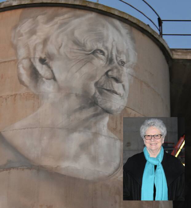 LIKENESS: Yvonne Hogan was proud to be chosen as one the people who were being painted on the silo's. Picture: CIARA BASTOW.    
