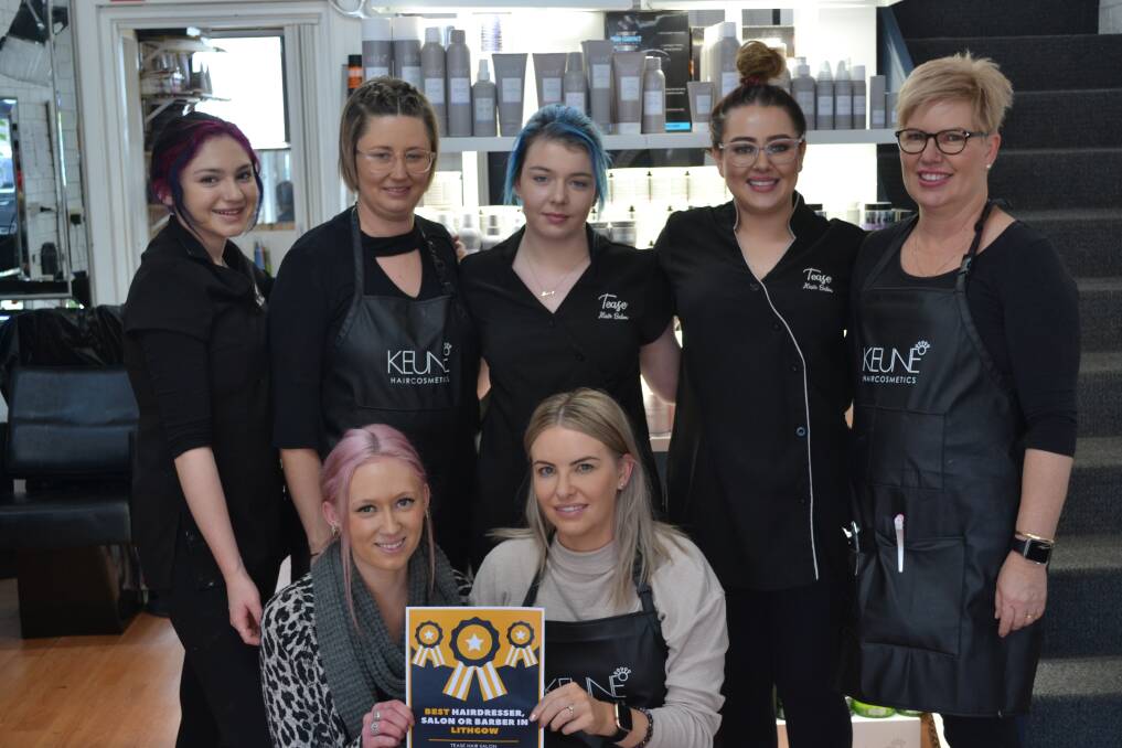 BEST HAIR: The hairdressers at Tease Hair Salon received the award for best hairdressers in Lithgow. Photo: CIARA BASTOW 