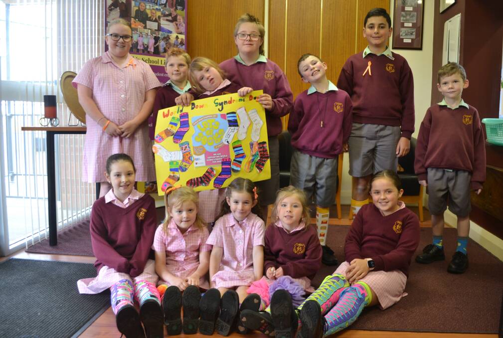 TOGETHER: Students came together to wear crazy socks for World Down Syndrome Day. Photo: CIARA BASTOW 
