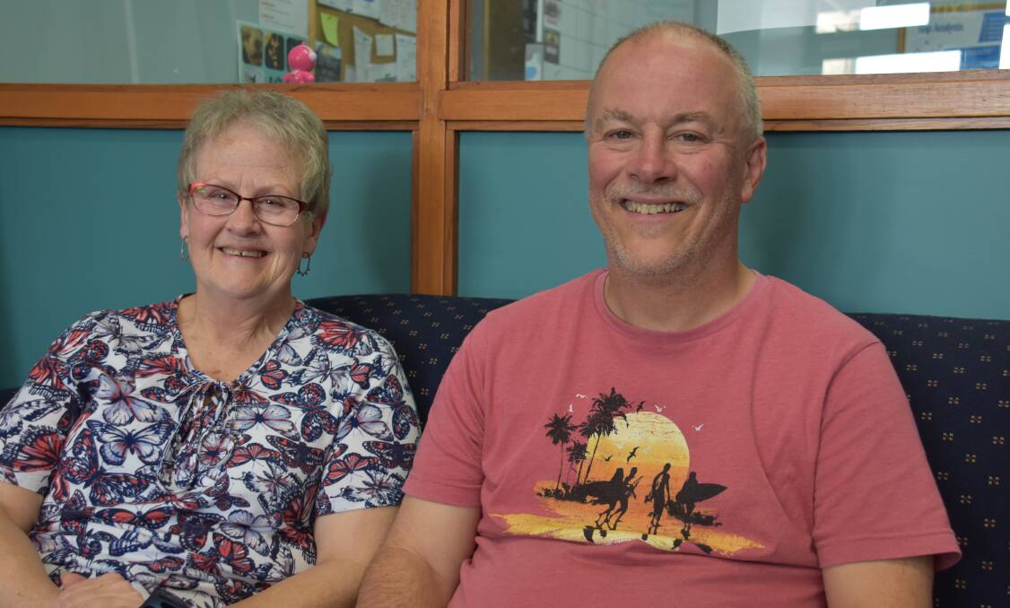 Support worker Kas Hilton with Jeff Thurlow. Picture: KIRSTY HORTON 