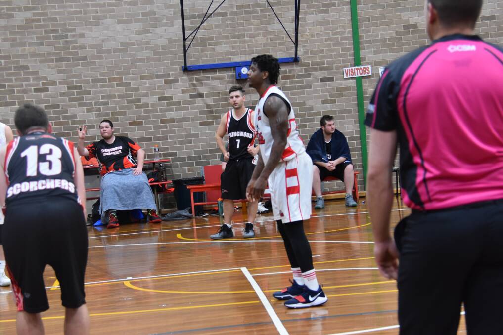 Terrance Durham shoots from the free throw line. Picture: CIARA BASTOW. 