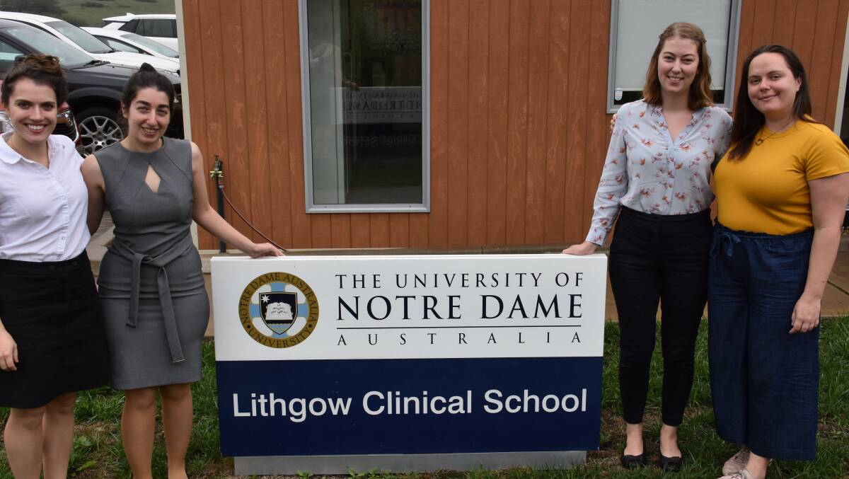WELCOME: Lindi Beukes, Lala Sarkissian, Louisa Sondergeld and Louise Walton are the new permanent students at Lithgow Clinical School. Pictures: CIARA BASTOW