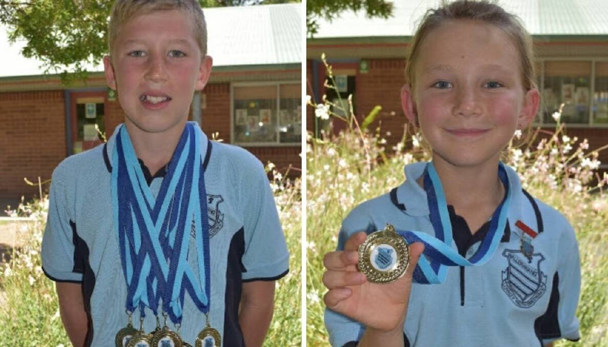 SWIMMING CHAMPS: Lowan Francis and Charlotte Della-Bosca show their talent in the pool. Picture: SUPPLIED