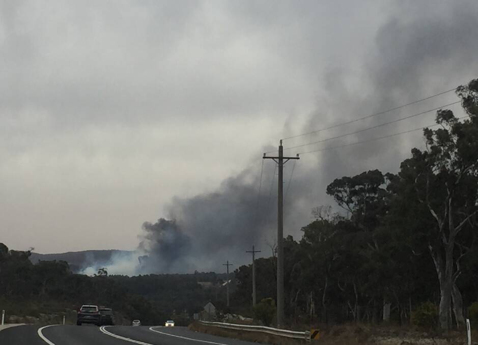 OUT OF CONTROL: A fire AT Lidsdale is currently out of control. Picture: KIRSTY HORTON. 