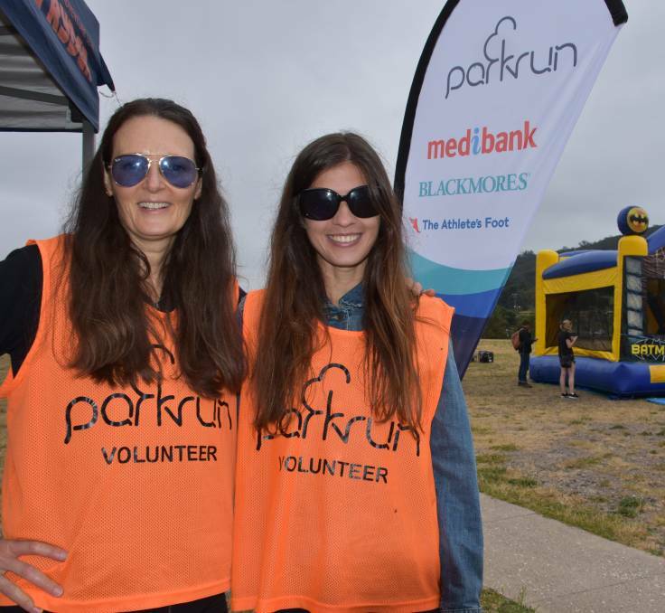 LITHGOW PARKRUN: Volunteers Kylie and Tina promoting Parkrun. 
