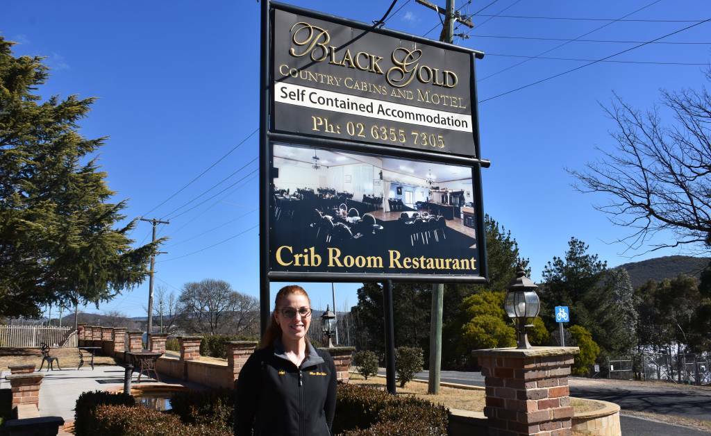 AWARD WINNING: Restaurant and functions supervisor Melissa Besley stands out the front of award winning Black Gold Motel. Picture: CIARA BASTOW. 