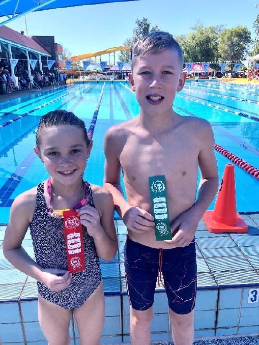 Lowan Francis and Charlotte Della-Bosca had success in the pool at the Western Region Swimming Trials in Dubbo. Picture: SUPPLIED